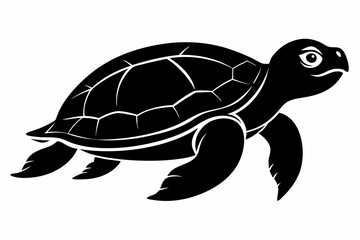 Fototapeta premium loggerhead turtle sihouette black vector 