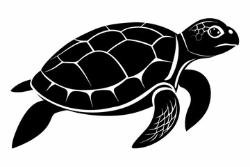 Naklejka premium loggerhead turtle sihouette black vector 
