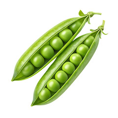 Fresh green peas in pod healthy eating vegetable food on transparent background