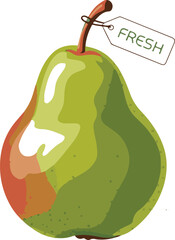 Isolated red pear fruit on black background fresh ripe pear healthy eating and dieting concept image on transparent background