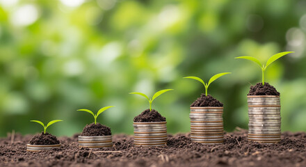 Growing Money with Plants Investment Concept