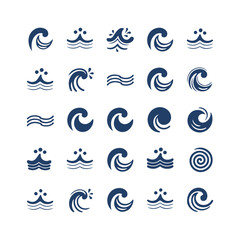 Collection of Stylized Wave Icons