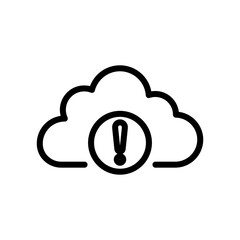 cloud computing alerts icon isolated on transparent background