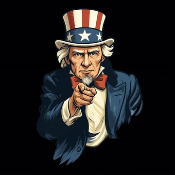 Classic looped animation of Uncle Sam pointing forward