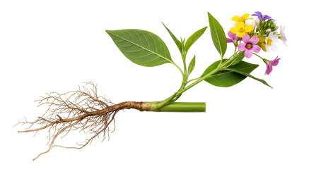 Isolated Rooted Flowering Plant