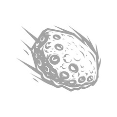 Asteroid Celestial Body in Motion Vector Illustration