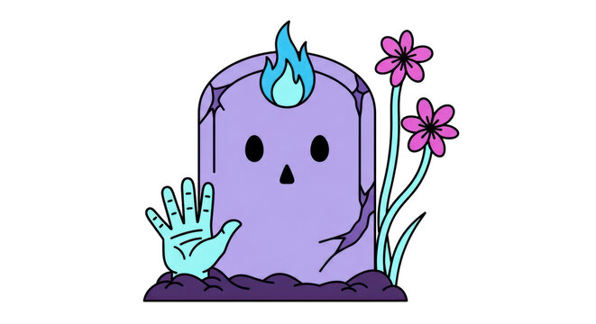 Isolated Cartoon Tombstone
