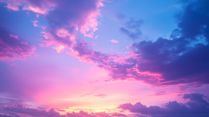 Obraz premium Vibrant neon summer sky with deep blues and glowing pink-purple accents