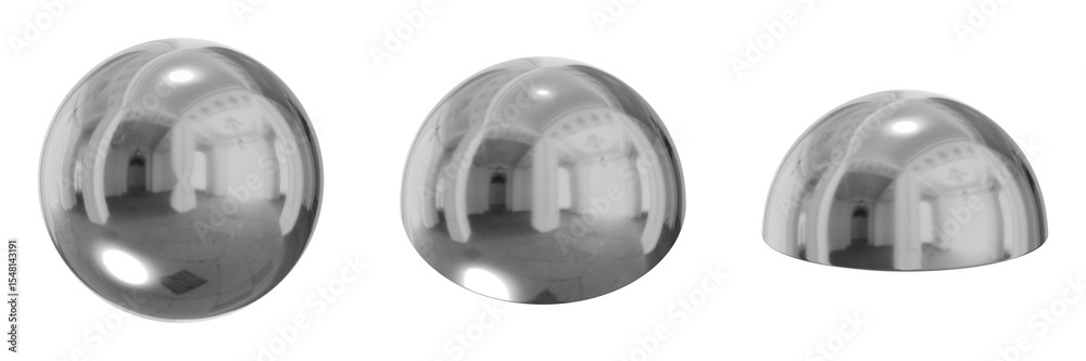 Poster 3d chrome metallic abstract shape objects, 3d rendering steel gradient shape design element, futuris