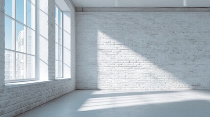 Obraz premium Spacious White Room Ideal For Zoom Backgrounds And Meetings