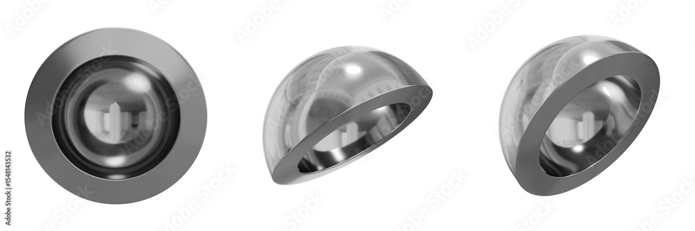 Poster 3d chrome metallic abstract shape objects, 3d rendering steel gradient shape design element, futuris