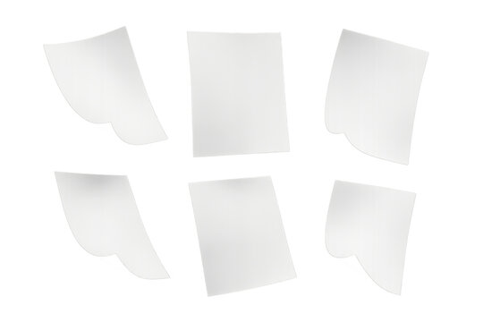 Floating blank white paper sheets isolated on transparent background element.