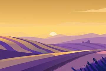 sunset in the mountains