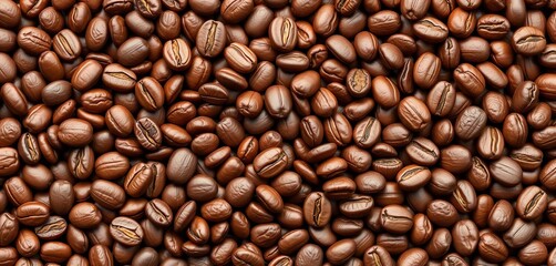 Fototapeta premium Seamless vector pattern of brown coffee beans, seamless pattern vector, coffee