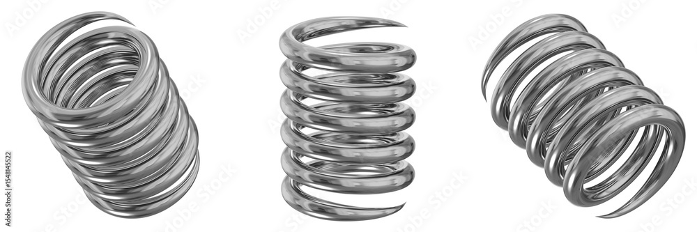 Poster 3d chrome metallic abstract shape objects, 3d rendering steel gradient shape design element, futuris