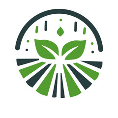 Agriculture logo design. Set of icon. Agronomy logo with plants on a fields on white background. Vector illustration.