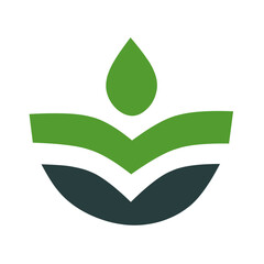Agriculture logo design. Set of icon. Agronomy logo with plants on a fields on white background. Vector illustration.