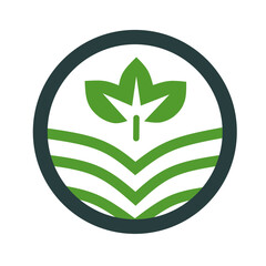 Agriculture logo design. Set of icon. Agronomy logo with plants on a fields on white background. Vector illustration.