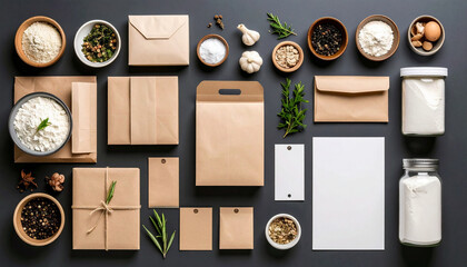 Flat Lay of Cooking Ingredients with Labels for Recipe Tutorial or Culinary Guide Thumbnail