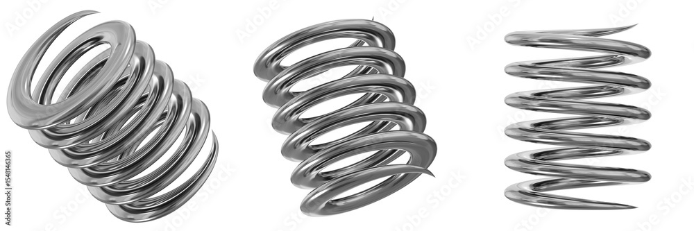 Poster 3d chrome metallic abstract shape objects, 3d rendering steel gradient shape design element, futuris