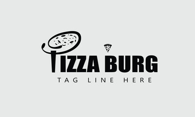 pizza logo, badges, banners, emblems for fast food restaurant. Collection labels for menu design restaurant or pizzeria.