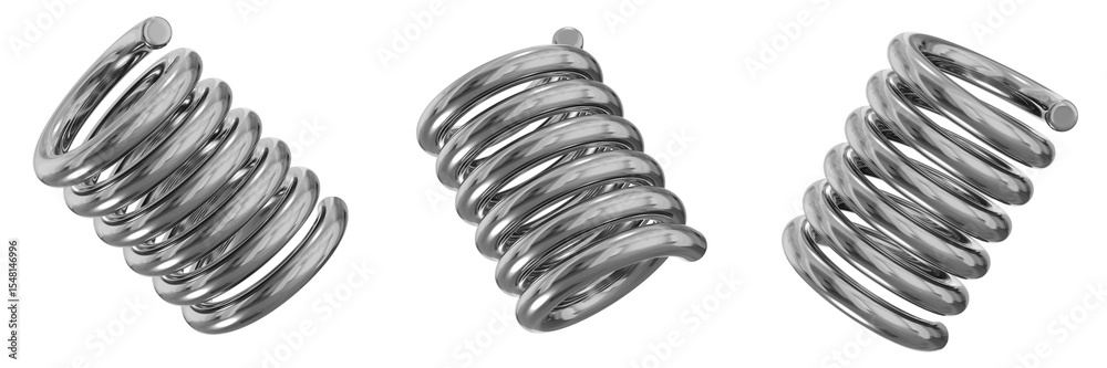 Poster 3d chrome metallic abstract shape objects, 3d rendering steel gradient shape design element, futuris