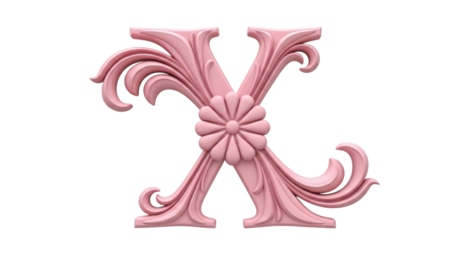 Isolated Ornamental Letter X
