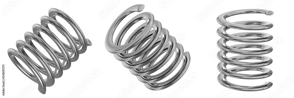 Poster 3d chrome metallic abstract shape objects, 3d rendering steel gradient shape design element, futuris