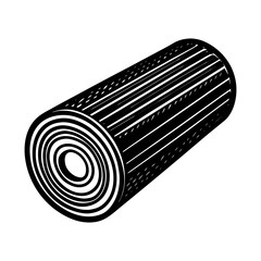 Illustration of rolled yoga mat pilates exercise fitness equipment vector graphic design element art