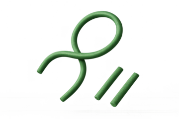 Abstract green wire form on transparent background, seamless loop concept