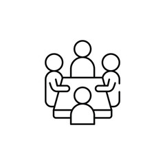 Meeting icon design with white background stock illustration
