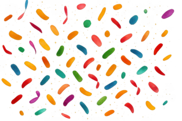 Vibrant colorful jelly bean shapes isolated on transparent background design