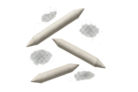 Tortillon, blending stumps for art, isolated on transparent background, craft