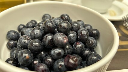Fresh Blueberries in a white bowl