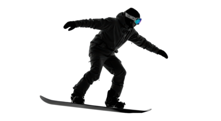 Isolated Snowboarder in Action