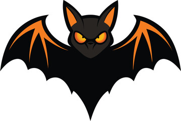 halloween scary bat silhouette isolated on transparent background.