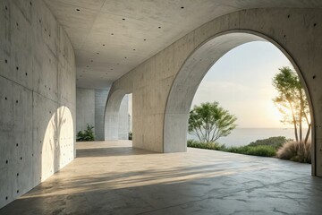 Fototapeta premium Bright Empty Hall Room with Natural Light and Neutral Colors
