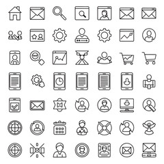 49 Business Technology Line Icons Modern UI UX Vector Set