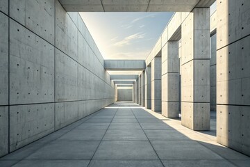 Obraz premium Minimalist Lobby or Waiting Area with Empty Floor Space