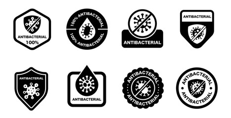 Antibacterial signs vector icon set
