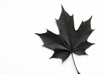 dark autumn leaf isolated on clean white surface
