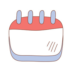 Red Calendar Sheets Hand-Drawn Doodle Isolated Icon