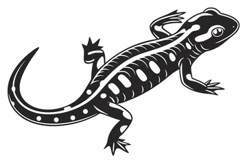 Naklejka premium fire salamander sihouette black vector 