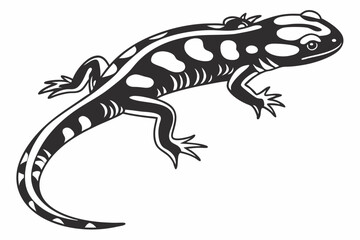 Obraz premium fire salamander sihouette black vector 