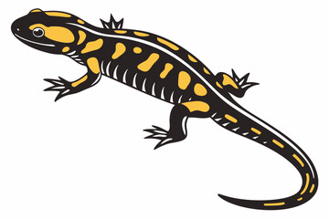 Obraz premium fire salamander sihouette black vector 