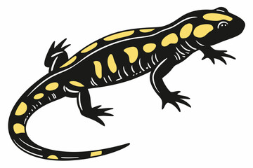 Fototapeta premium fire salamander sihouette black vector 