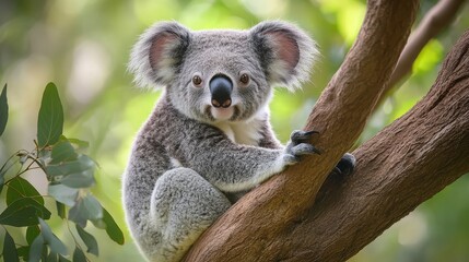 Fototapeta premium Queensland koala (Phascolarctos cinereus adustus). Wild life animal.