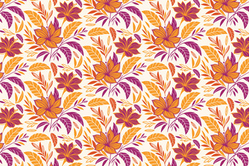 floral sketch design with elegant seamless layout and fine petal lines for fabric, women fashion, and wrapping applications

