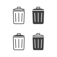Trash Can Icon Set Vector Design.