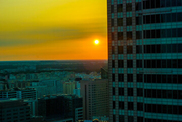 sunset over the city